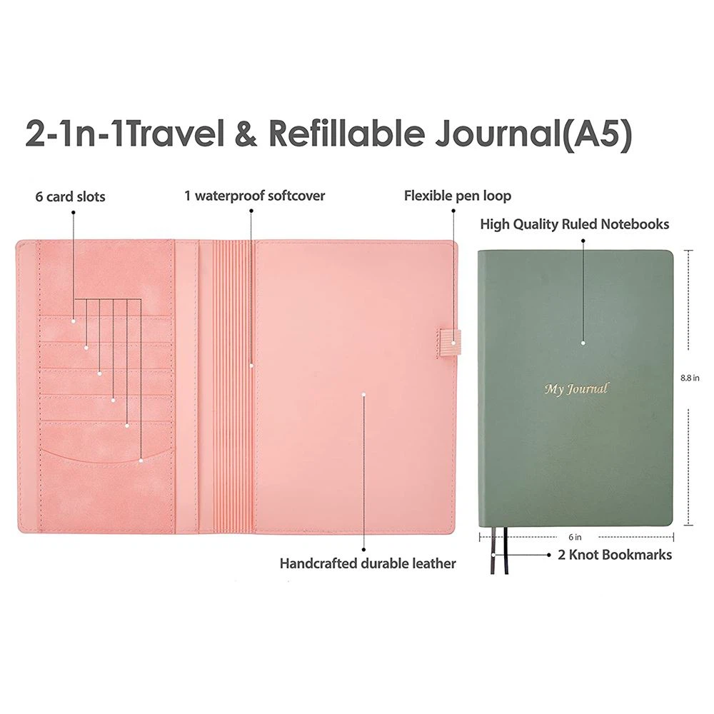 PU Refillable Travel Journals