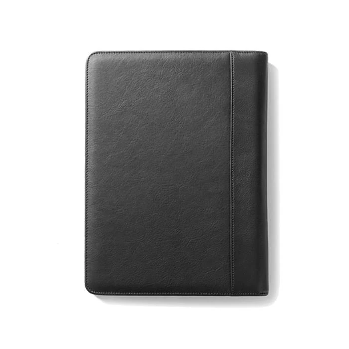 Black Leather Compendium Folder Embossed