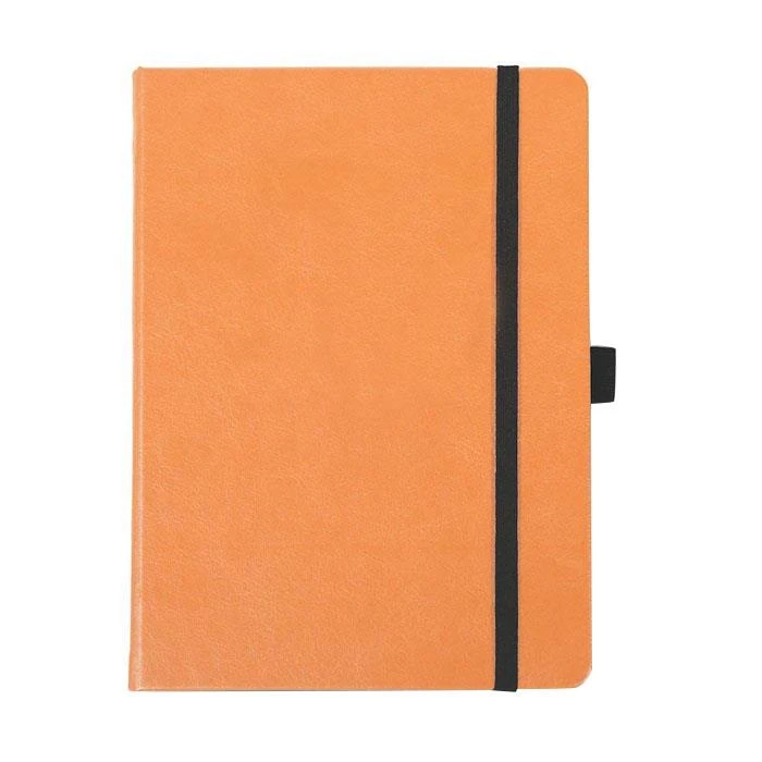 Embossed Leather Notebook With Elastic Strap
