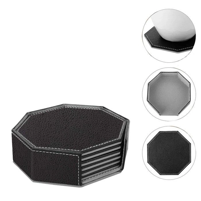 Leather Drink Coaster Set