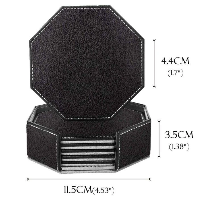 Leather Drink Coaster Set
