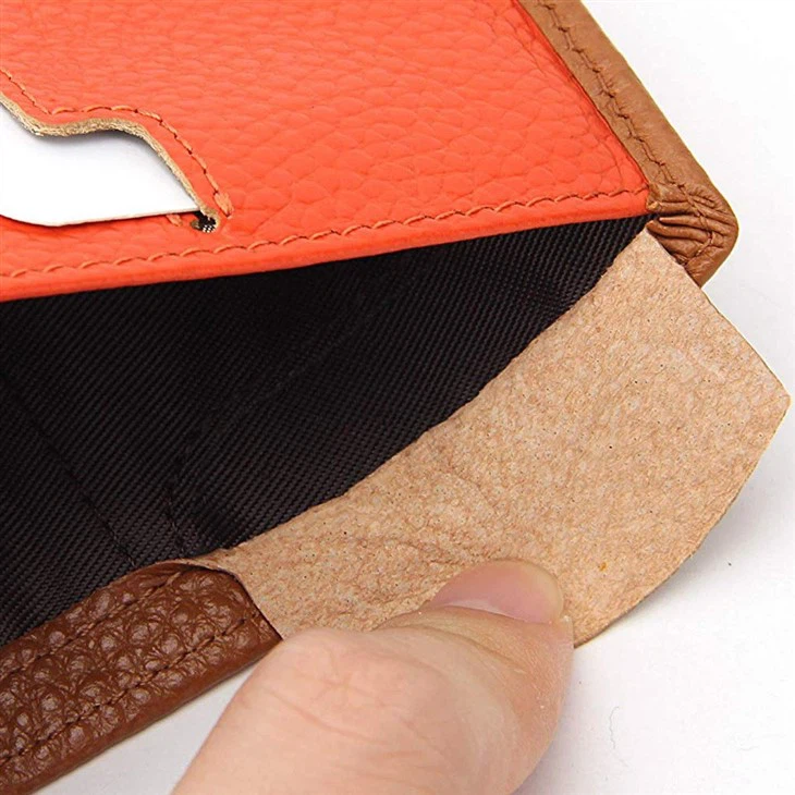 orange Leather Card Wallet